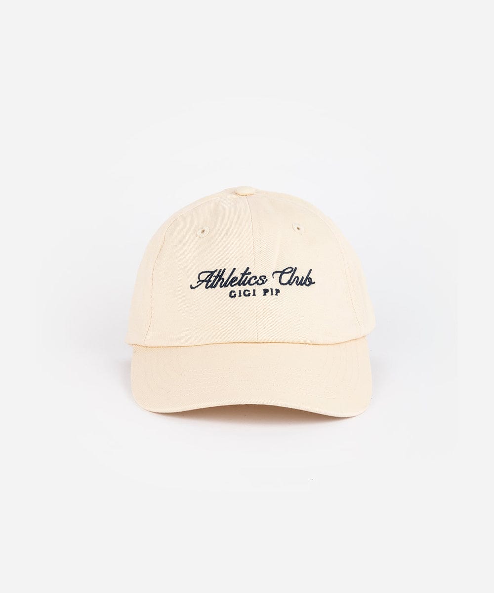 A cream cap with black 'Athletics Club' text on a white background #color_cream
