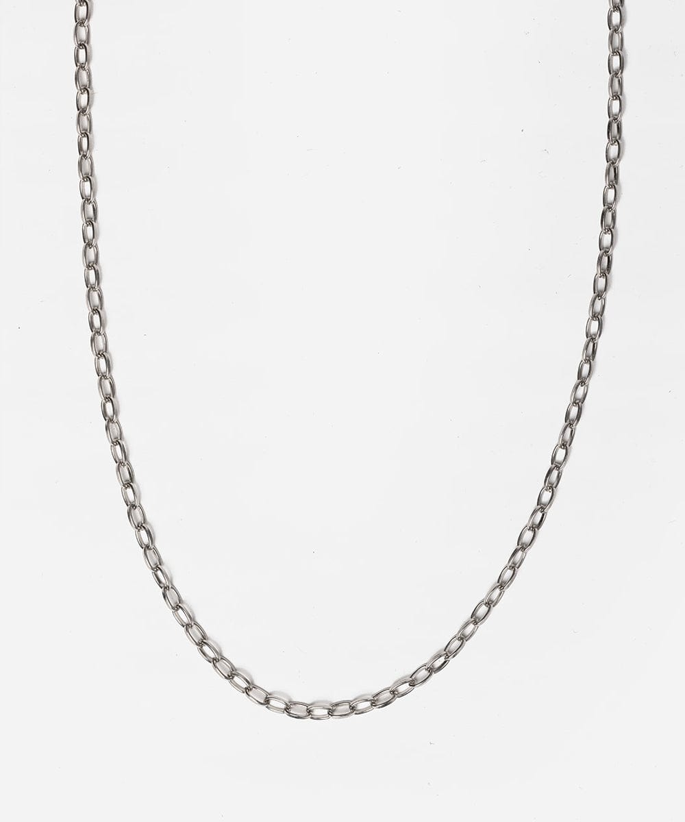 A silver chain hat band on a white background #color_silver