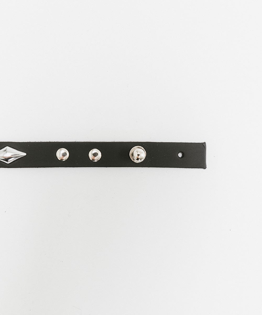 A black Studded Leather Hat Band on a plain background #color_black