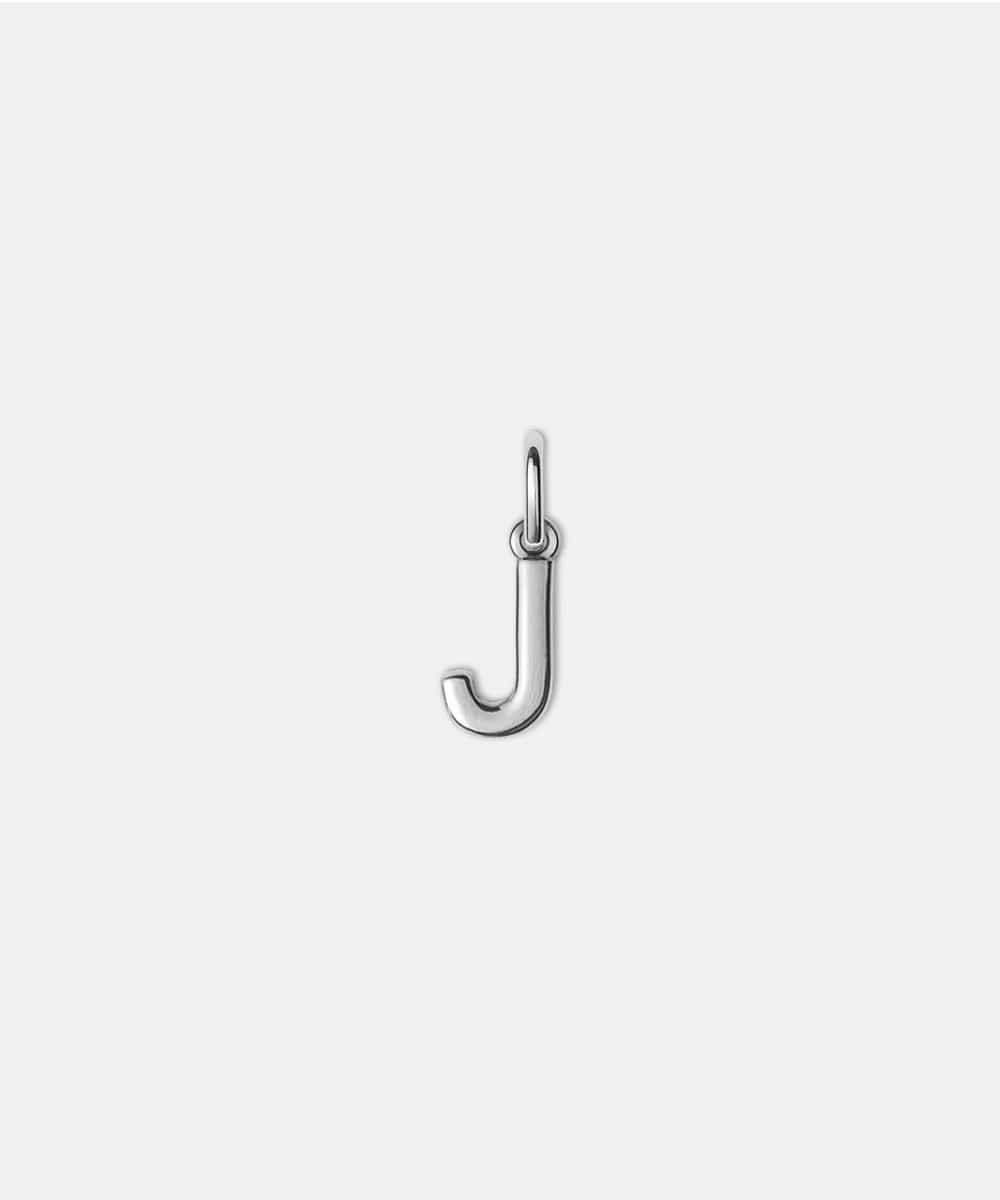 Silver letter 'J' hat charm on a white background #color_silver