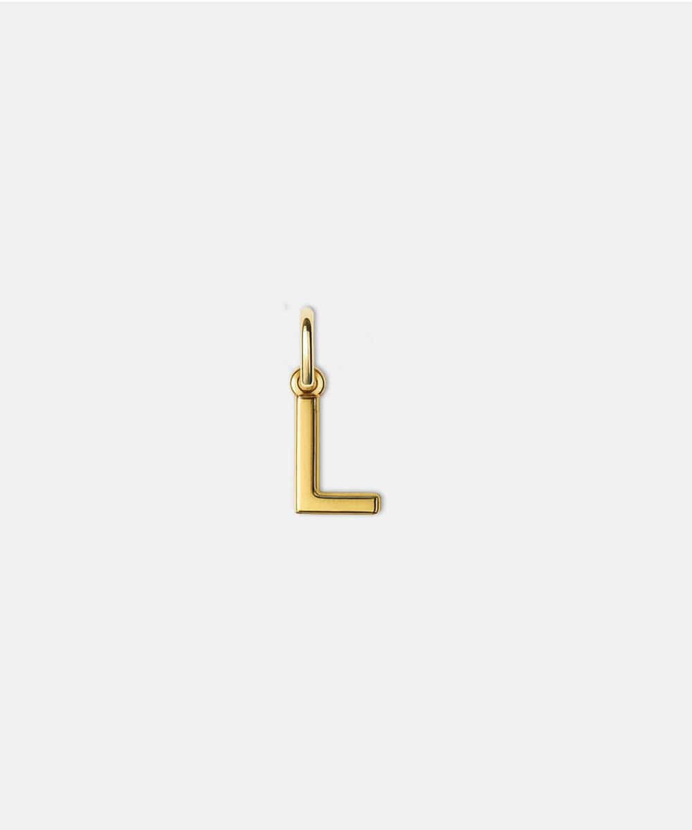 Gold letter 'L' hat charm on a white background #color_gold
