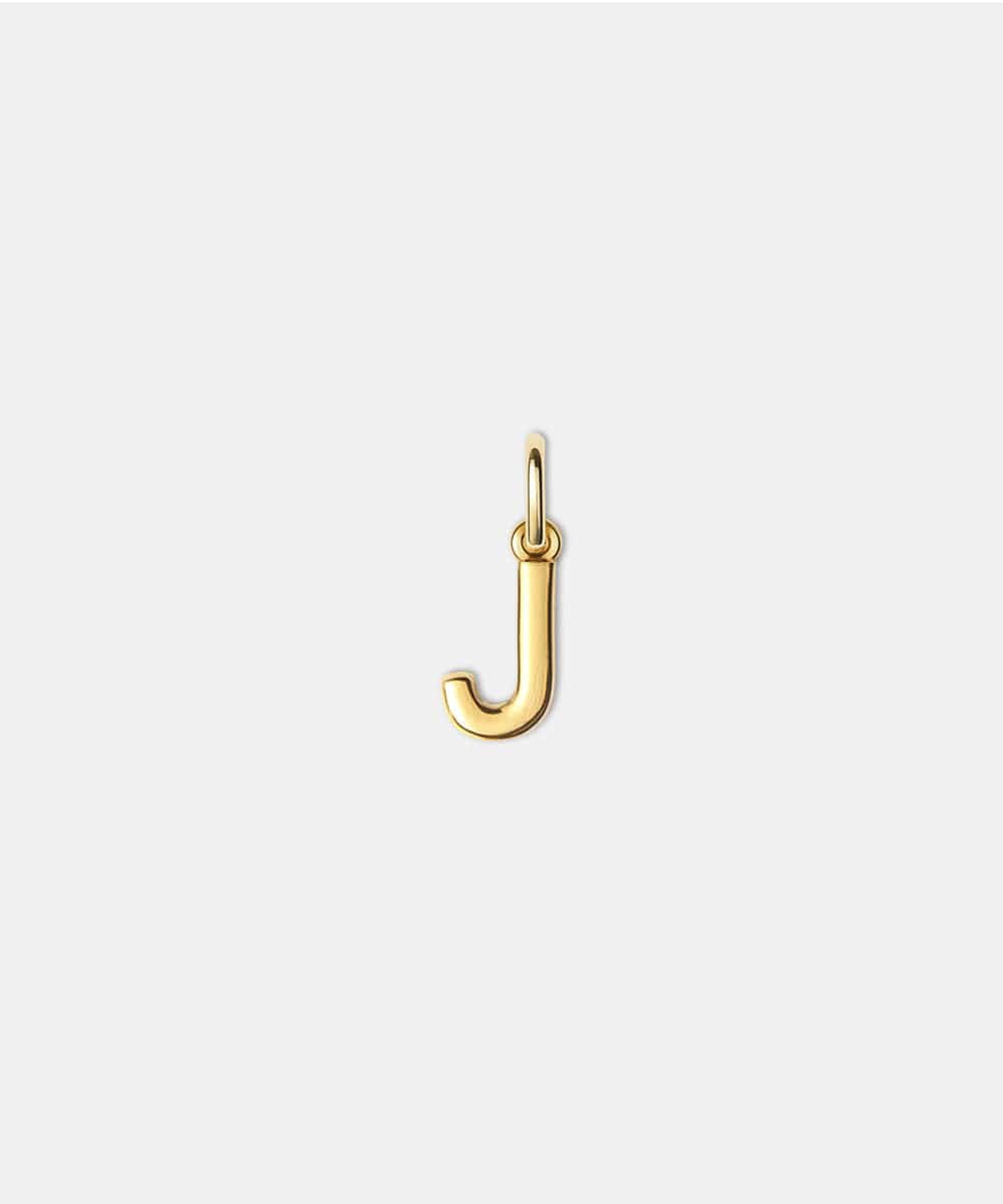 Gold letter 'J' hat charm on a white background #color_gold