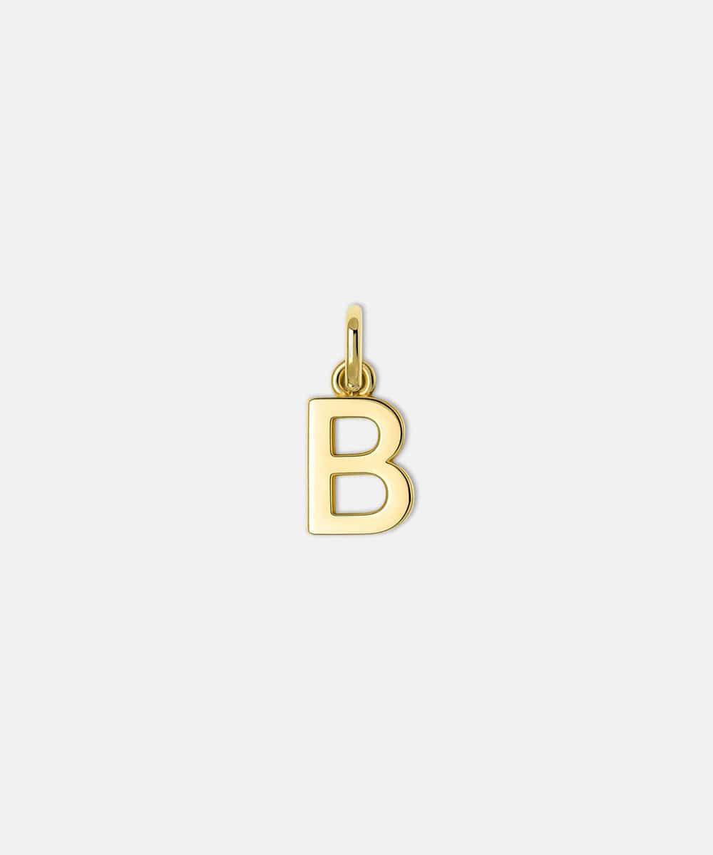 Gold letter 'B' hat charm on a white background #color_gold
