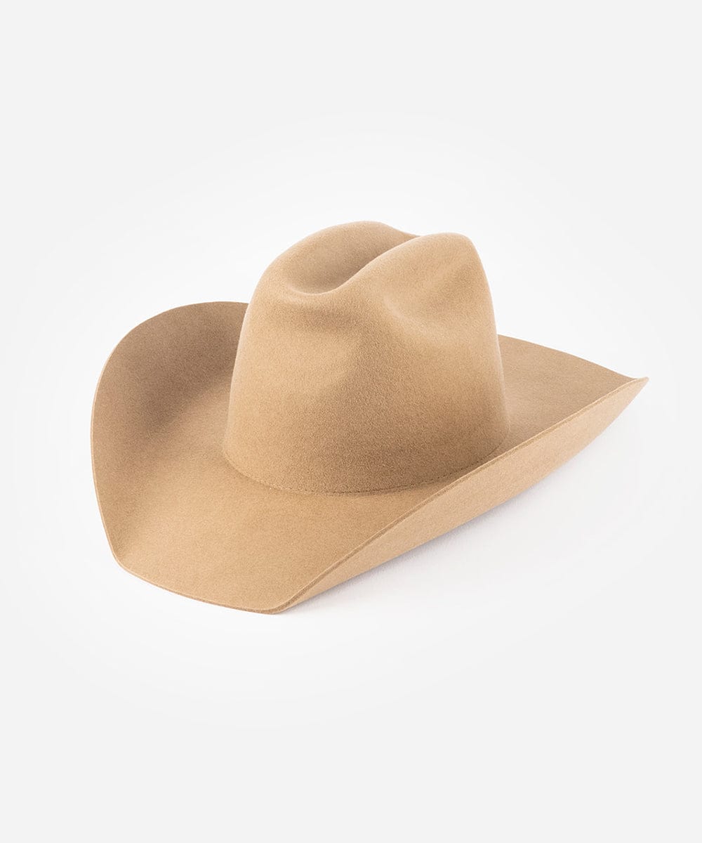 Tan cowboy hat on a white background #color_brown