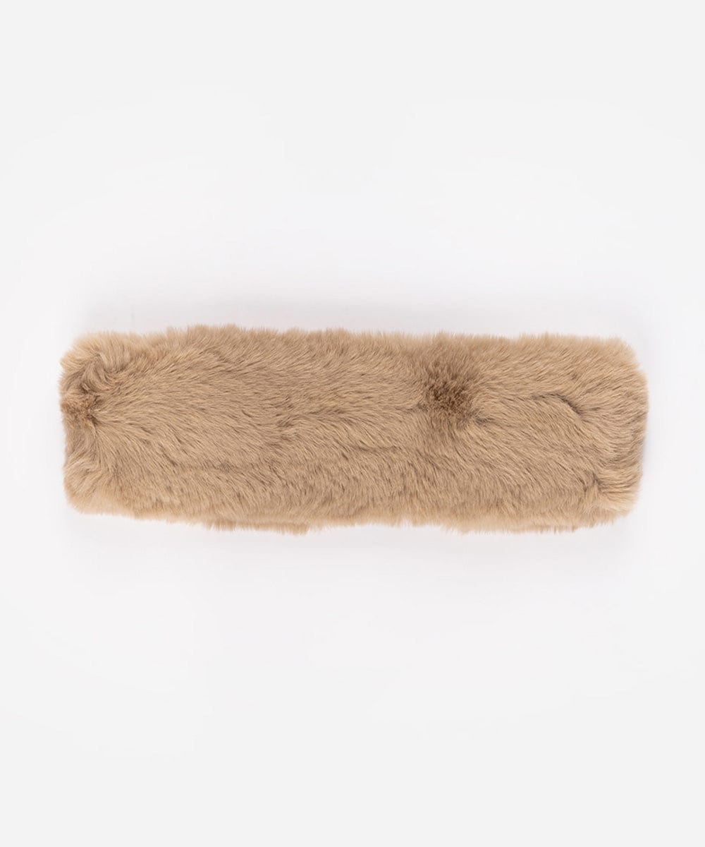 A tan fur headband on a white background #color_tan