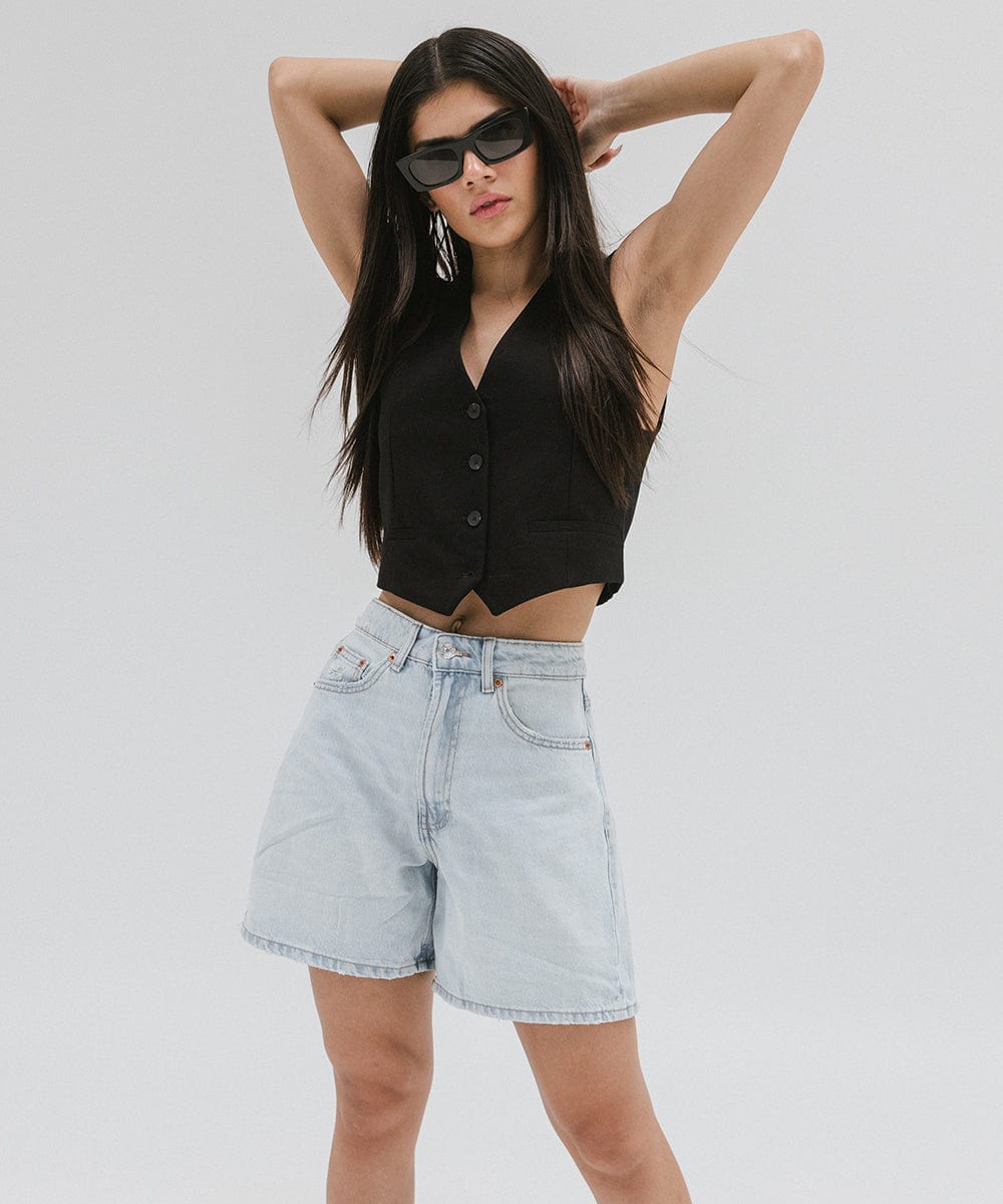 Jackie Rectangle Sunglasses - GIGI PIP #color_black