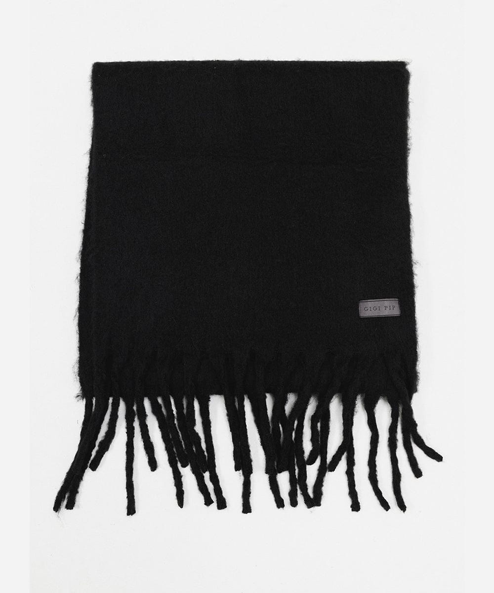 Black scarf with fringes on a white background #color_black