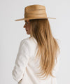 Gigi Pip straw hats for women - Sloan - 100% paper straw fedora sun hat featuring venting + excellent sun protection [honey]