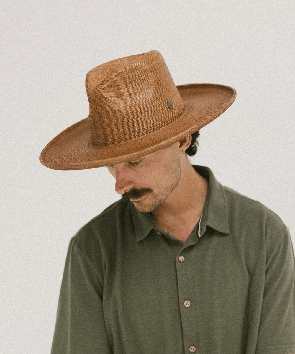 BEALE STREET FLAT PENCIL-BRIMMED PALM FEDORA