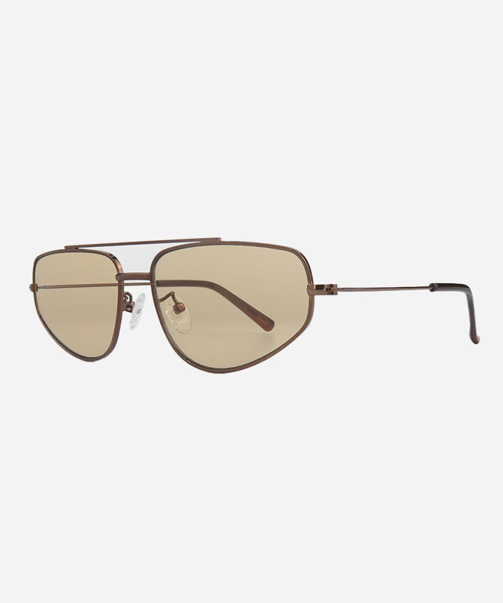 Brown aviator sunglasses on a white background #color_brown