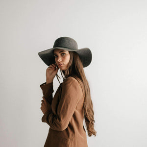 GIGI PIP Hats for Women- Annabella Floppy Hat - Heather Grey-Felt Hats