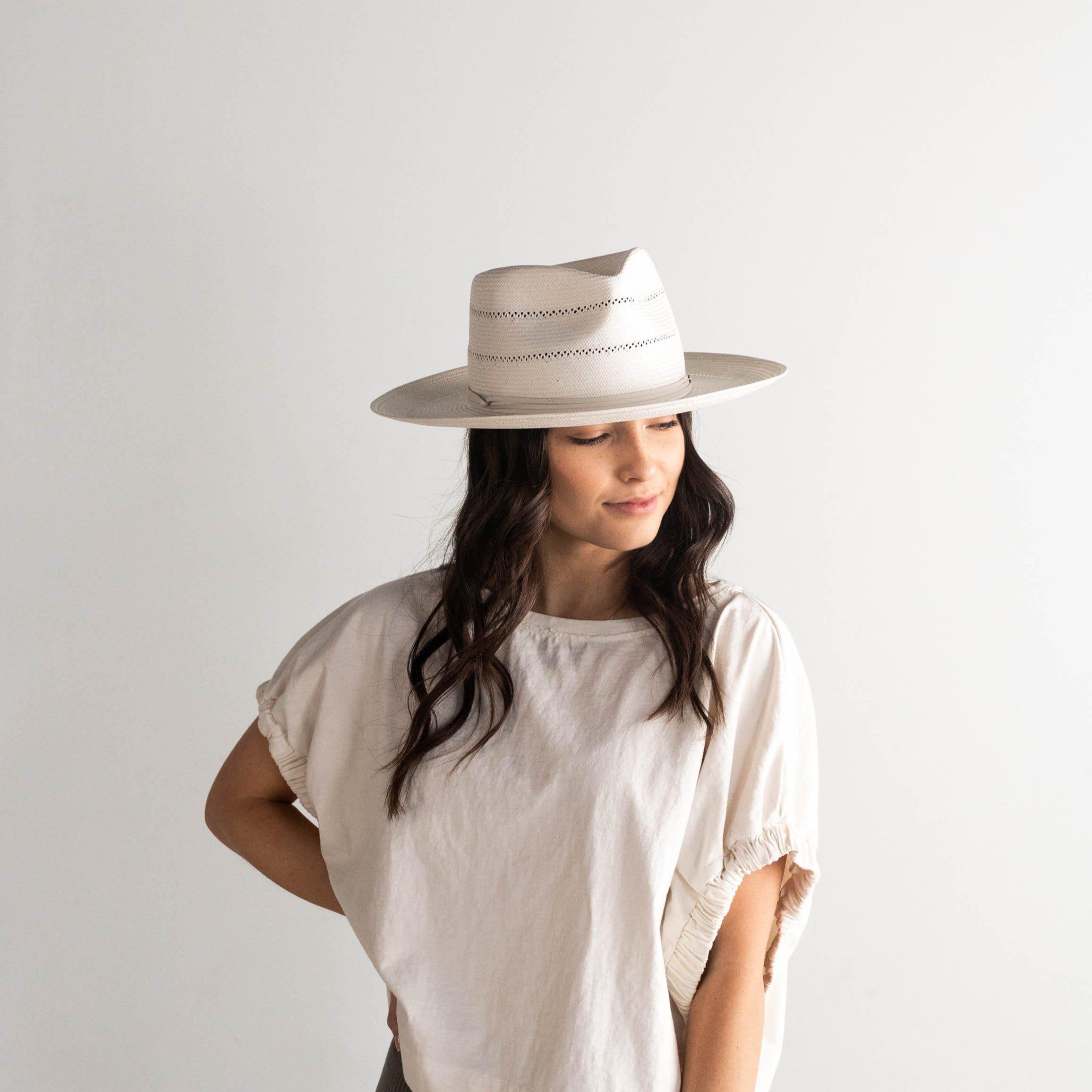 Arlo Cream Band - Straw Teardrop Fedora BLEMISHED - GIGI PIP