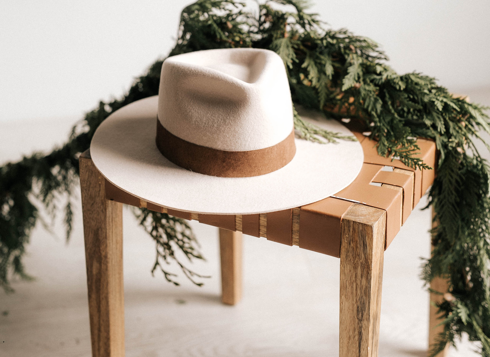 hat on small table