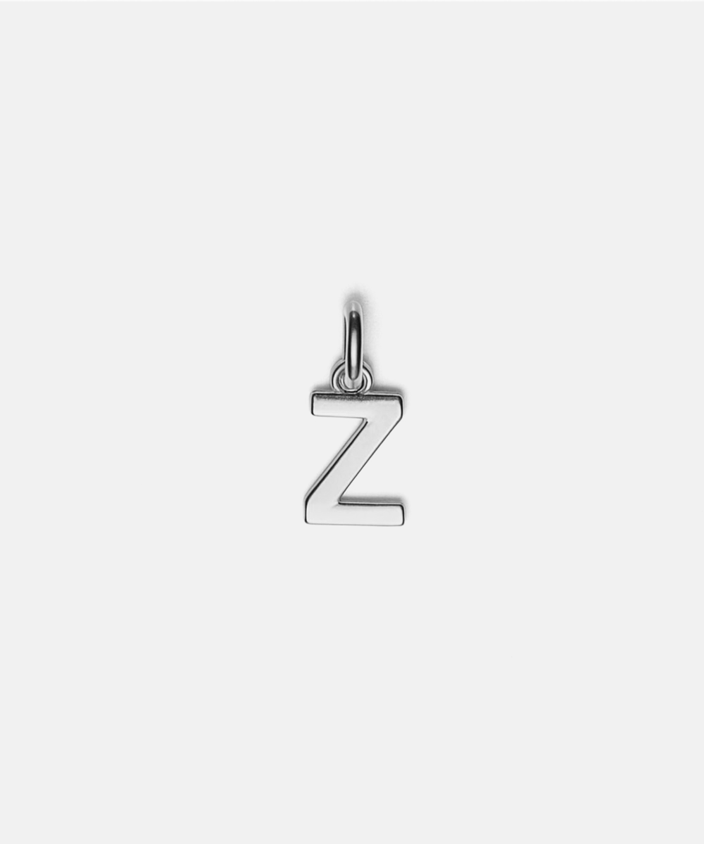 Silver letter 'Z' hat charm on a white background #color_silver