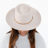 Gigi Pip hat bands + trims for women's hats - Grosgrain Band - 100% polyester grosgrain band featuring a Gigi Pip engraved metal bar and two tails where the band ties together in the back [brown]