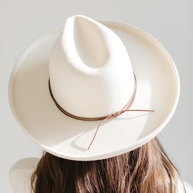 Gigi Pip hat bands + trims for women's hats - Triple Strand Band - triple strand rope band made from waxed cotton, featuring a tie knot in the back with rope tails used to tighten the band around the crown of your hat [brown]