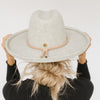Gigi Pip hat bands + trims for women's hats - Cara Loren Bolo Band - 100% genuine vegan leather adjustable rope band featuring gold metal hardware [dusty pink]