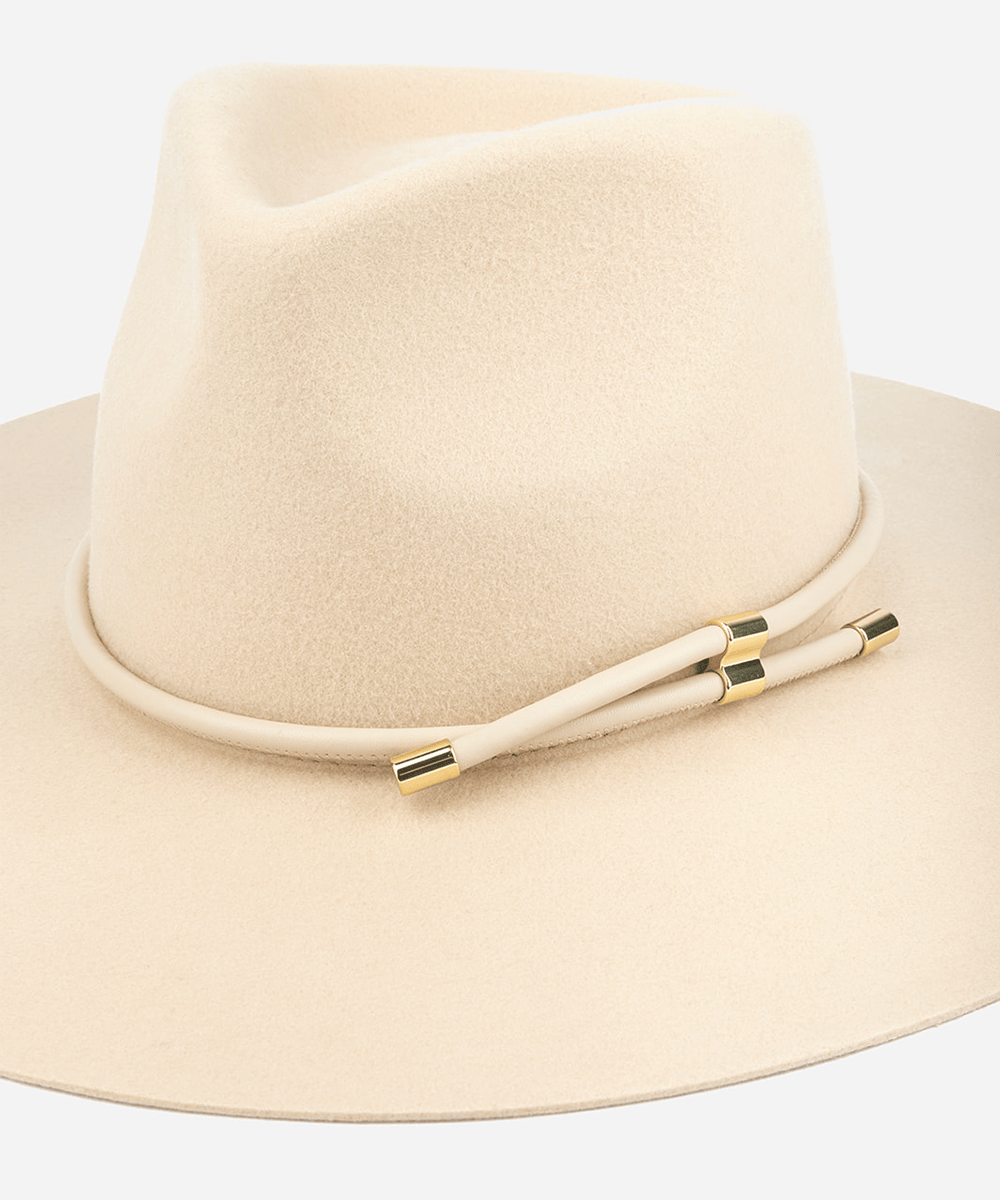 美品 PWA HEMP MIX ADJUSTABLE HAT IVORY M Vegan Leather Women's Hat Wrap Band For Western Cowgirl Hats