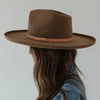 Gigi Pip hat bands + trims for womens hats - 100% genuine leather thin hat band featuring a metal pin enclosure + Gigi Pip embossed [sunset]