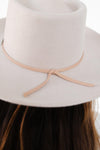 Gigi Pip hat bands + trims for women's hats - Grosgrain Band - 100% polyester grosgrain band featuring a Gigi Pip engraved metal bar and two tails where the band ties together in the back [dusty pink]