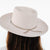 Gigi Pip hat bands + trims for women's hats - Grosgrain Band - 100% polyester grosgrain band featuring a Gigi Pip engraved metal bar and two tails where the band ties together in the back [taupe]