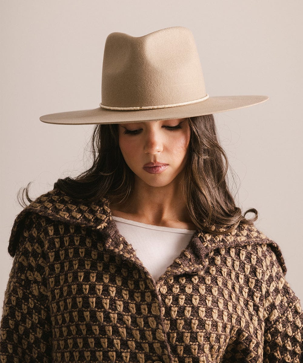 Floppy Hat - NEW - Never worn - Lifht Beige Hat Hand Beaded Stones Stone Beaded Hat Band main image 2