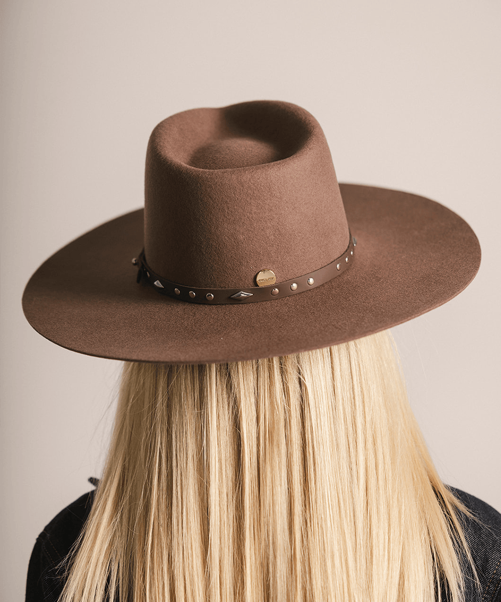 Womens GIGI PIP Hat with Black Studded Band Studded Leather Hat Band | Decorative Western Hat Band Accessory main image 2