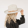 Gigi Pip hat bands + trims for women's hats - Cara Loren Vegan Wrap Band - leather vegan adjustable wrap band featuring gold plated metal hardware [brown]