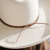 Gigi Pip hat bands + trims for women's hats - Triple Strand Band - triple strand rope band made from waxed cotton, featuring a tie knot in the back with rope tails used to tighten the band around the crown of your hat [brown]