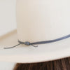 Gigi Pip hat bands + trims for women's hats - Triple Strand Band - triple strand rope band made from waxed cotton, featuring a tie knot in the back with rope tails used to tighten the band around the crown of your hat [steel blue]