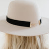 Gigi Pip hat bands + trims for women's hats - Velvet Chain Band - 100% nylon ribbon band with a layer of velvet lining the outside, featuring with Gigi Pip brand near the gold chain clasp [black]