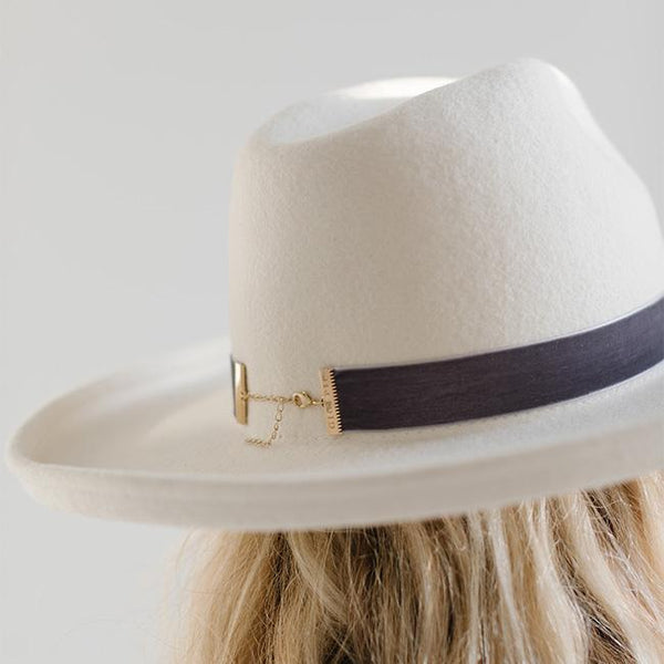 Gigi Pip hat bands + trims for women's hats - Velvet Chain Band - 100% nylon ribbon band with a layer of velvet lining the outside, featuring with Gigi Pip [steel blue]