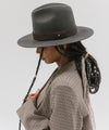 Gigi Pip hat bands + trims for women's hats - Wide Leather Band - 100% genuine leather hat band featuring a metal pin enclosure + Gigi Pip embossed on the edge [chocolate]