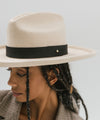 Gigi Pip hat bands + trims for women's hats - Wide Leather Band - 100% genuine leather hat band featuring a metal pin enclosure + Gigi Pip embossed on the edge [black]