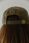 Gigi Pip ball caps for women - Amy Ball Cap - 100% cotton 6-panel ball cap with a worn in feel and features the Gigi Pip logo embroidered above the closure [olive]