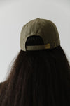 Gigi Pip ball caps for women - Laci Ball Cap - 100% cotton women's ball cap with eyelits on each of the 6 panels, featuring the Gigi Pip logo embroidered above the adjustable closure in the back [olive]