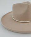Gigi Pip hat bands + trims for womens hats - hand died clay beaded hat band featuring a gold plated metal enclosure [cream]