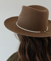 Gigi Pip hat bands + trims for womens hats - hand died clay beaded hat band featuring a gold plated metal enclosure [cream]