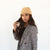 Gigi Pip beanies for women - Ash Fisherman Beanie - 100% acrylic fitted cap fishermans beanie featuring a Gigi Pip foldover label [camel]
