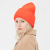 Gigi Pip beanies for women - Lou Knit Beanie - 100% Acrylic chunky oversized beanie featuring 4 neon color options with a tonal woven branded loop tag on the double fold [cayenne]