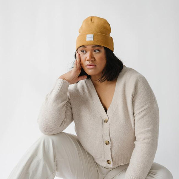 Gigi Pip beanies for women - Pip Beanie - classic 100% acrylic beanie with the Gigi Pip logo on the fold over label above the eyes [timberland]