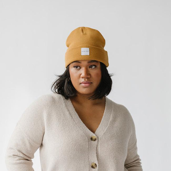 Gigi Pip beanies for women - Pip Beanie - classic 100% acrylic beanie with the Gigi Pip logo on the fold over label above the eyes [timberland]