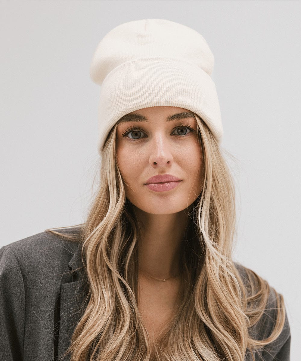 Winter Hat Ladies Cream Beanie Hat Shay Knit Beanie's For Women