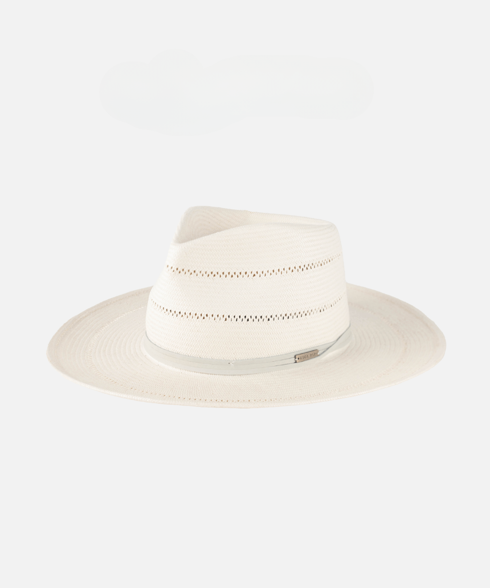 Arlo Cream Band - Straw Teardrop Fedora BLEMISHED display picture 3