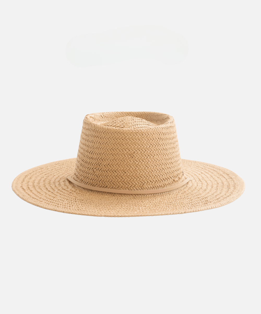 GIGI PIP Aidan Pork Pie Straw Hat with leather chin strip 57 S/M Aiden Straw Pork Pie - Cream BLEMISHED main image 2