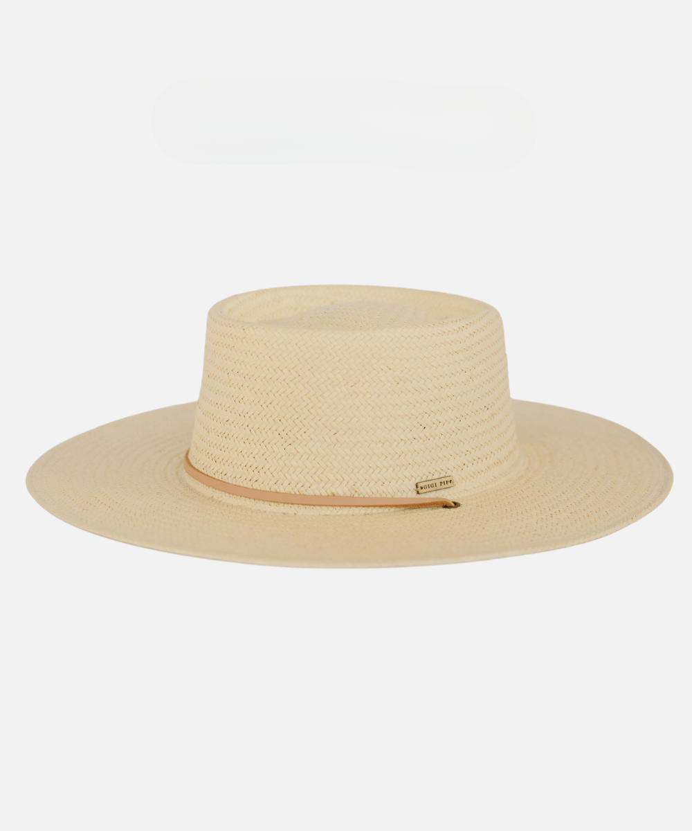 Aiden Straw Pork Pie - Cream BLEMISHED