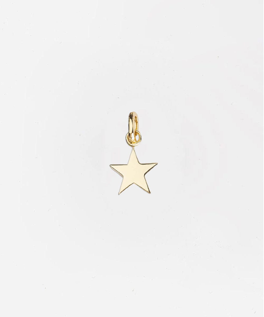 Gold star pendant hat charm on a light gray background #color_gold