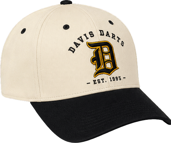 Davis Ball Cap - Creme on Black