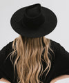 Gigi Pip felt hats for women - Emery Teardrop Fedora - 100% australian wool teardrop pinched fedora featuring a tonal grosgrain ribbon trim branded with Gigi Pip [black]