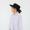 Gigi Pip felt hats for kids - Dahlia Kids Boater - boater-style crown with a stiff, wide flat brim for kids [black]